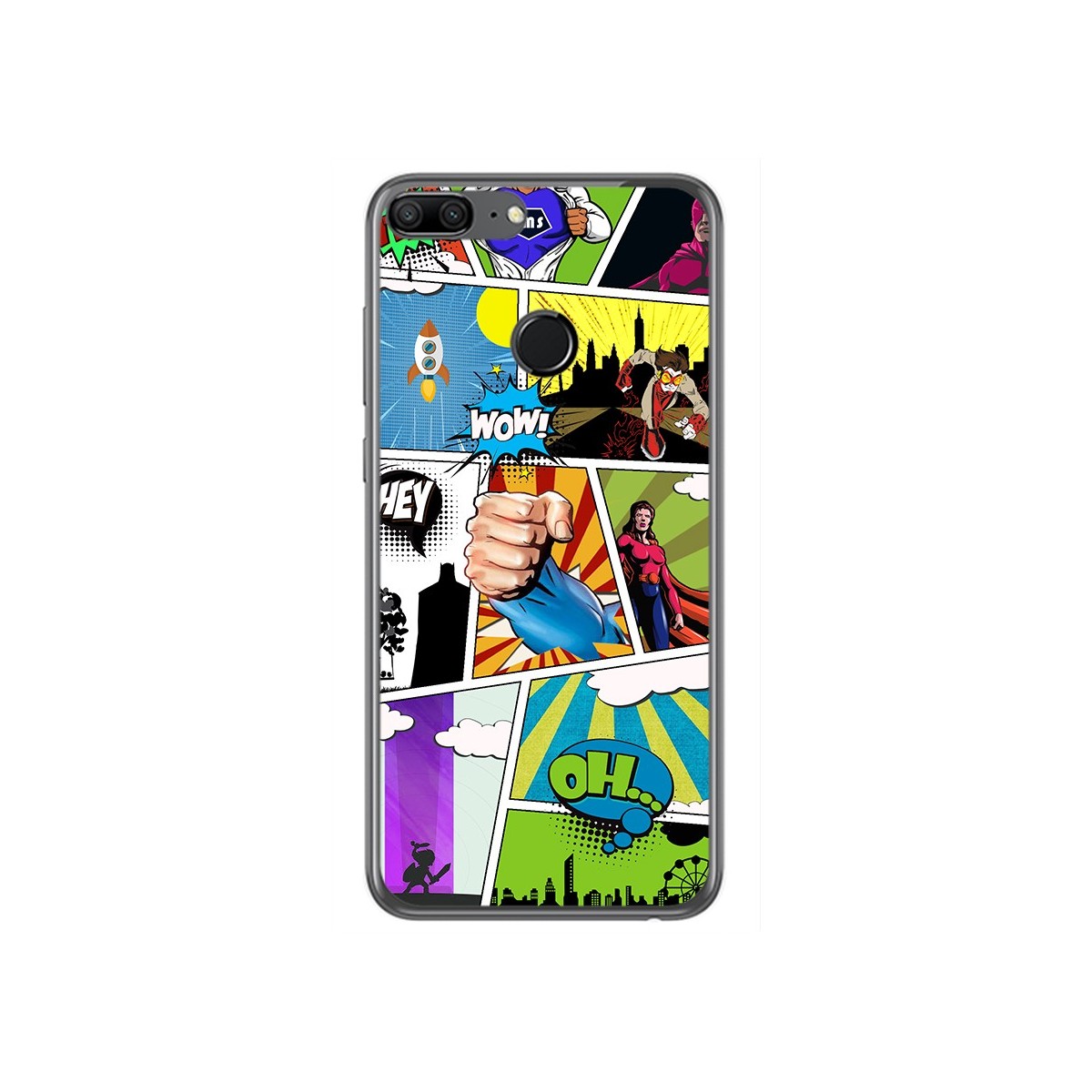 Funda Gel Tpu para Huawei Honor 9 Lite Diseño Comic Dibujos