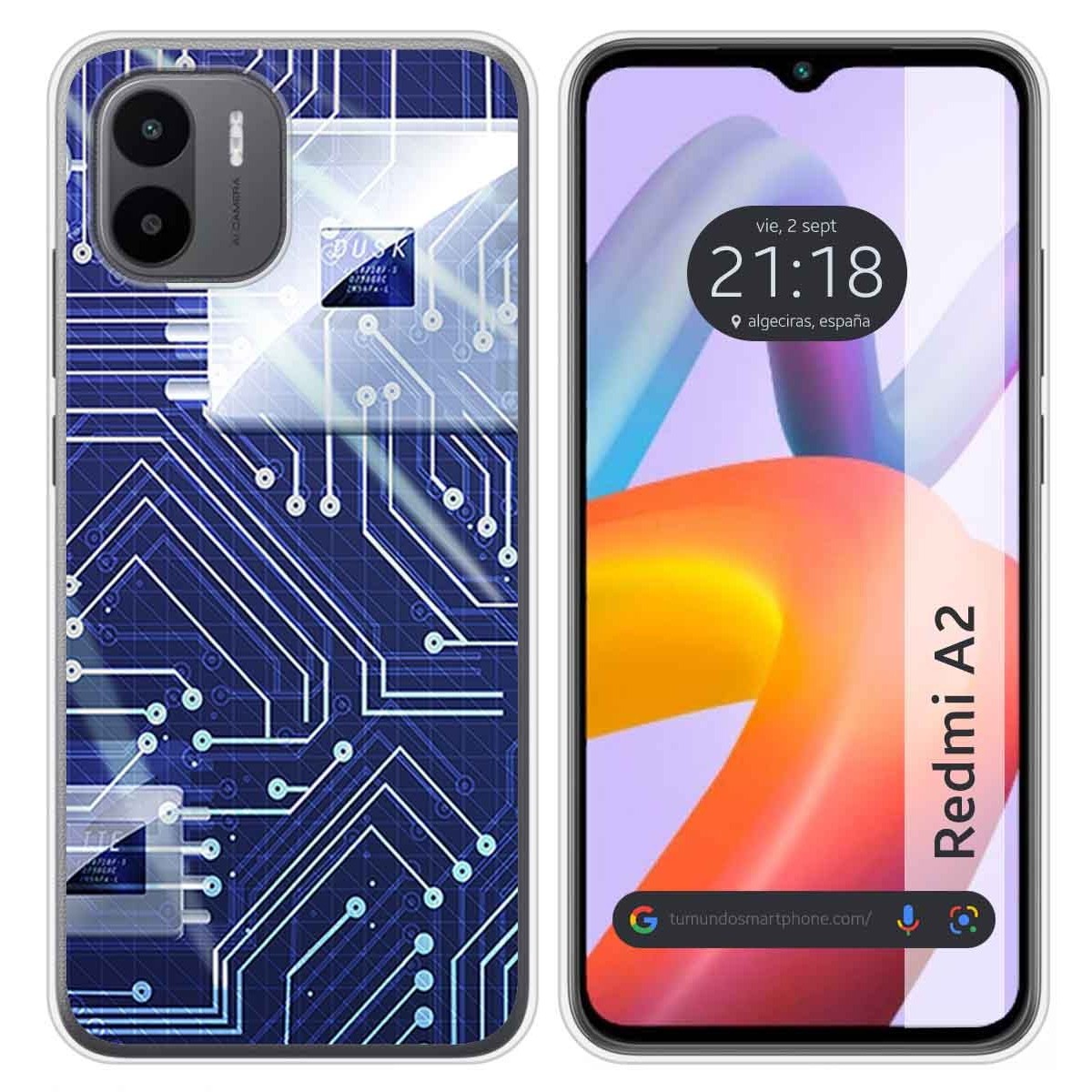 Funda Silicona compatible con Xiaomi Redmi A2 diseño Circuito Dibujos