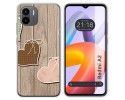 Funda Silicona compatible con Xiaomi Redmi A2 diseño Corazones Madera Dibujos