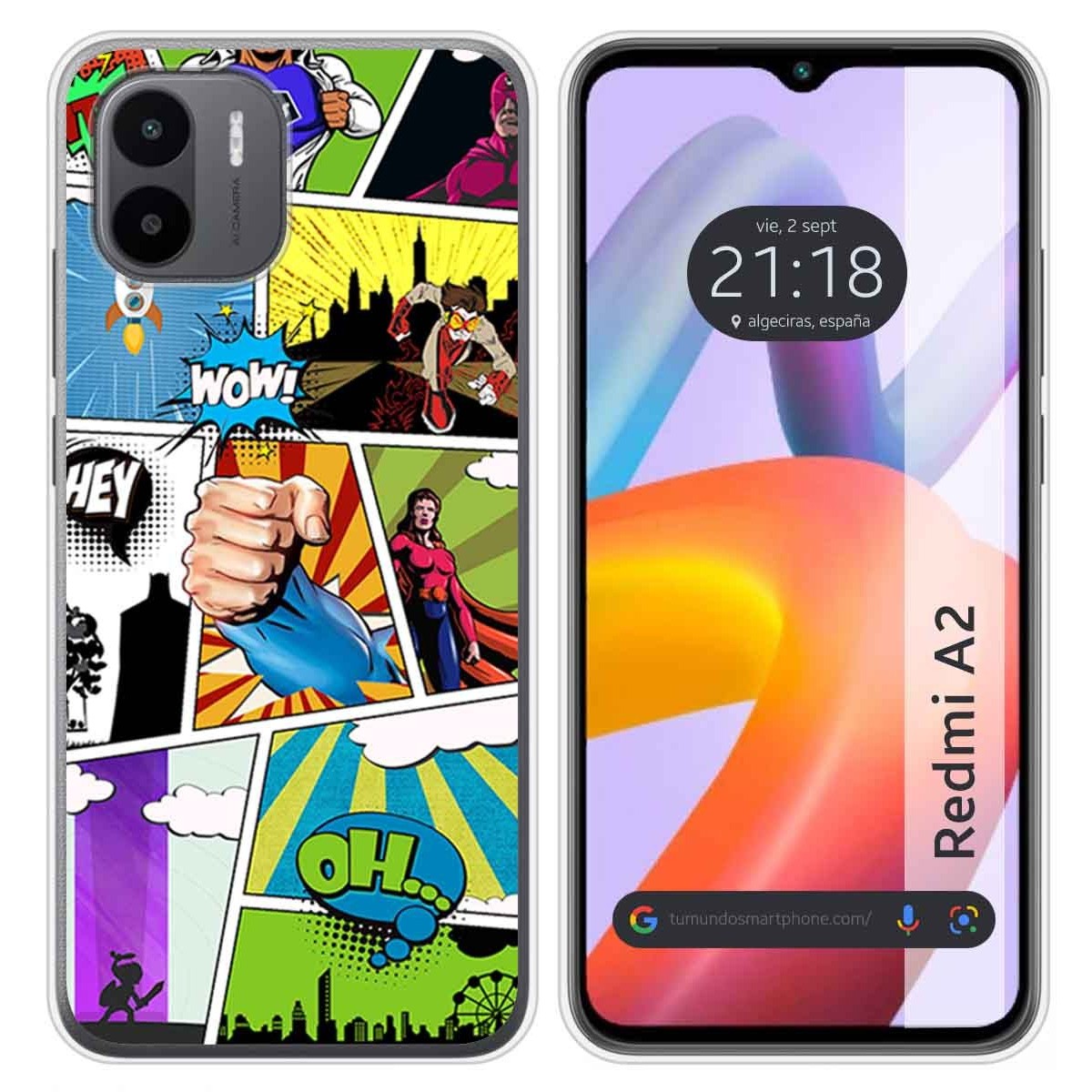 Funda Silicona compatible con Xiaomi Redmi A2 diseño Comic Dibujos