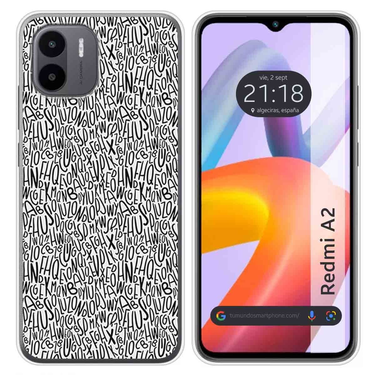 Funda Silicona compatible con Xiaomi Redmi A2 diseño Letras Dibujos
