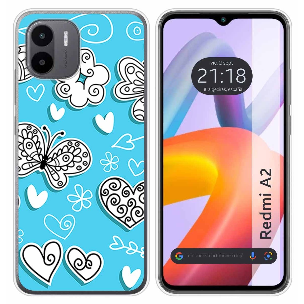 Funda Silicona compatible con Xiaomi Redmi A2 diseño Mariposas Dibujos