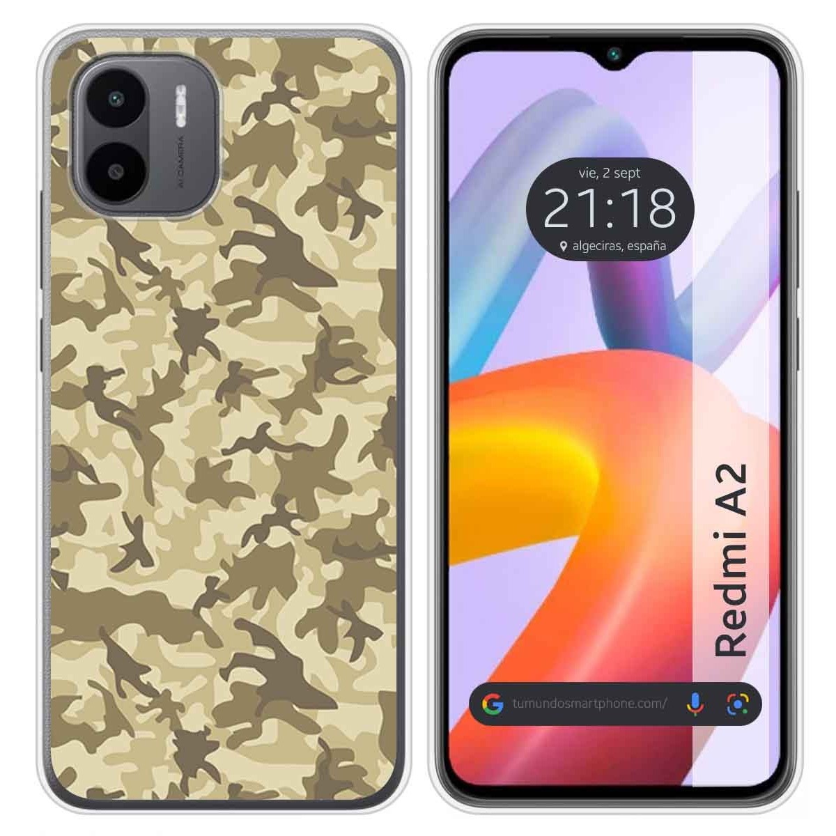 Funda Silicona compatible con Xiaomi Redmi A2 diseño Sand Camuflaje Dibujos