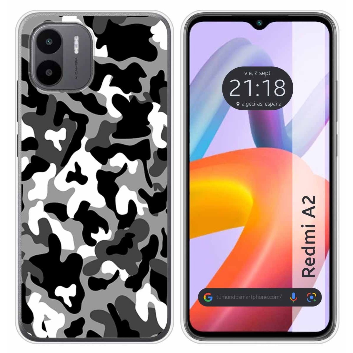 Funda Silicona compatible con Xiaomi Redmi A2 diseño Snow Camuflaje Dibujos
