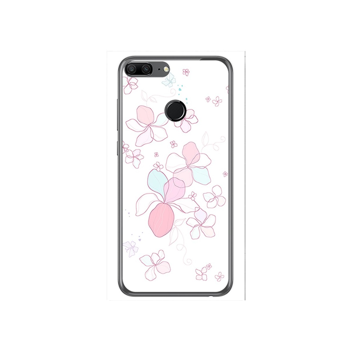 Funda Gel Tpu para Huawei Honor 9 Lite Diseño Flores Minimal Dibujos