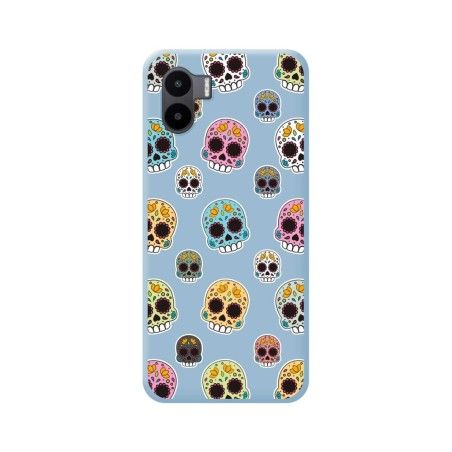Funda Silicona Líquida Azul compatible con Xiaomi Redmi A2 diseño Catrina Dibujos