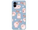 Funda Silicona Líquida Azul compatible con Xiaomi Redmi A2 diseño Cerdos Dibujos