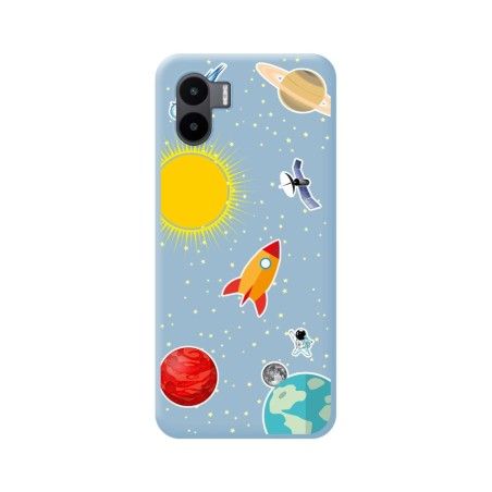 Funda Silicona Líquida Azul compatible con Xiaomi Redmi A2 diseño Espacio Dibujos