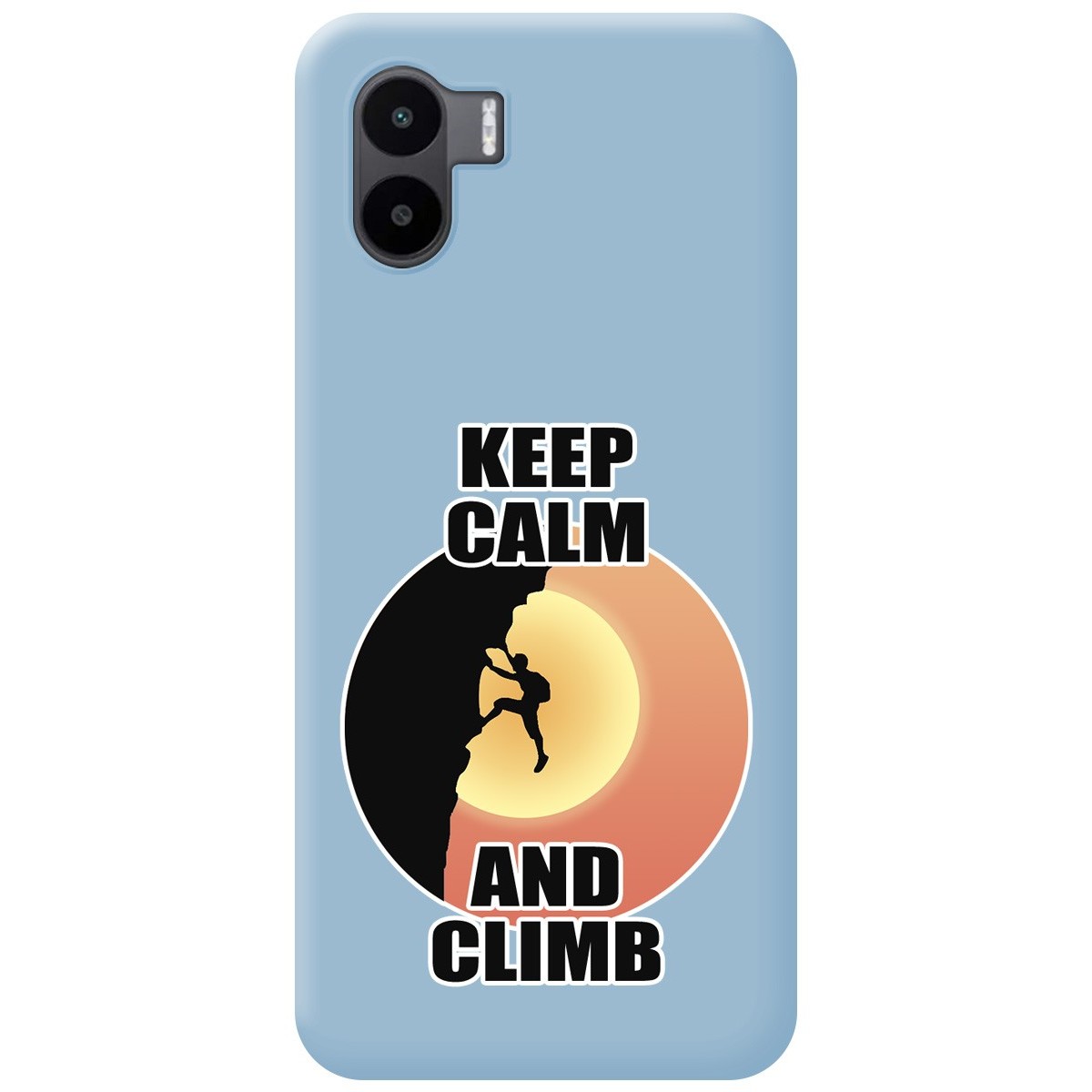 Funda Silicona Líquida Azul compatible con Xiaomi Redmi A2 diseño Hombre Escalada Dibujos