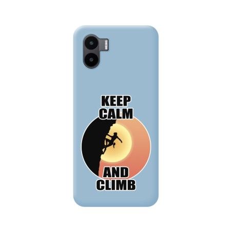 Funda Silicona Líquida Azul compatible con Xiaomi Redmi A2 diseño Mujer Escalada Dibujos