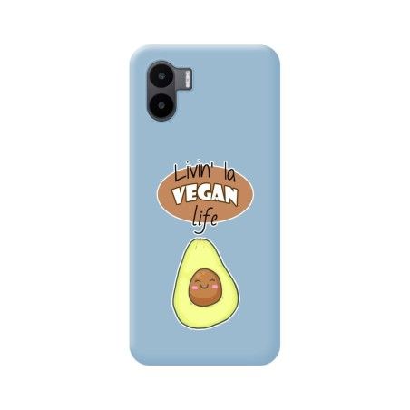 Funda Silicona Líquida Azul compatible con Xiaomi Redmi A2 diseño Vegan Life Dibujos