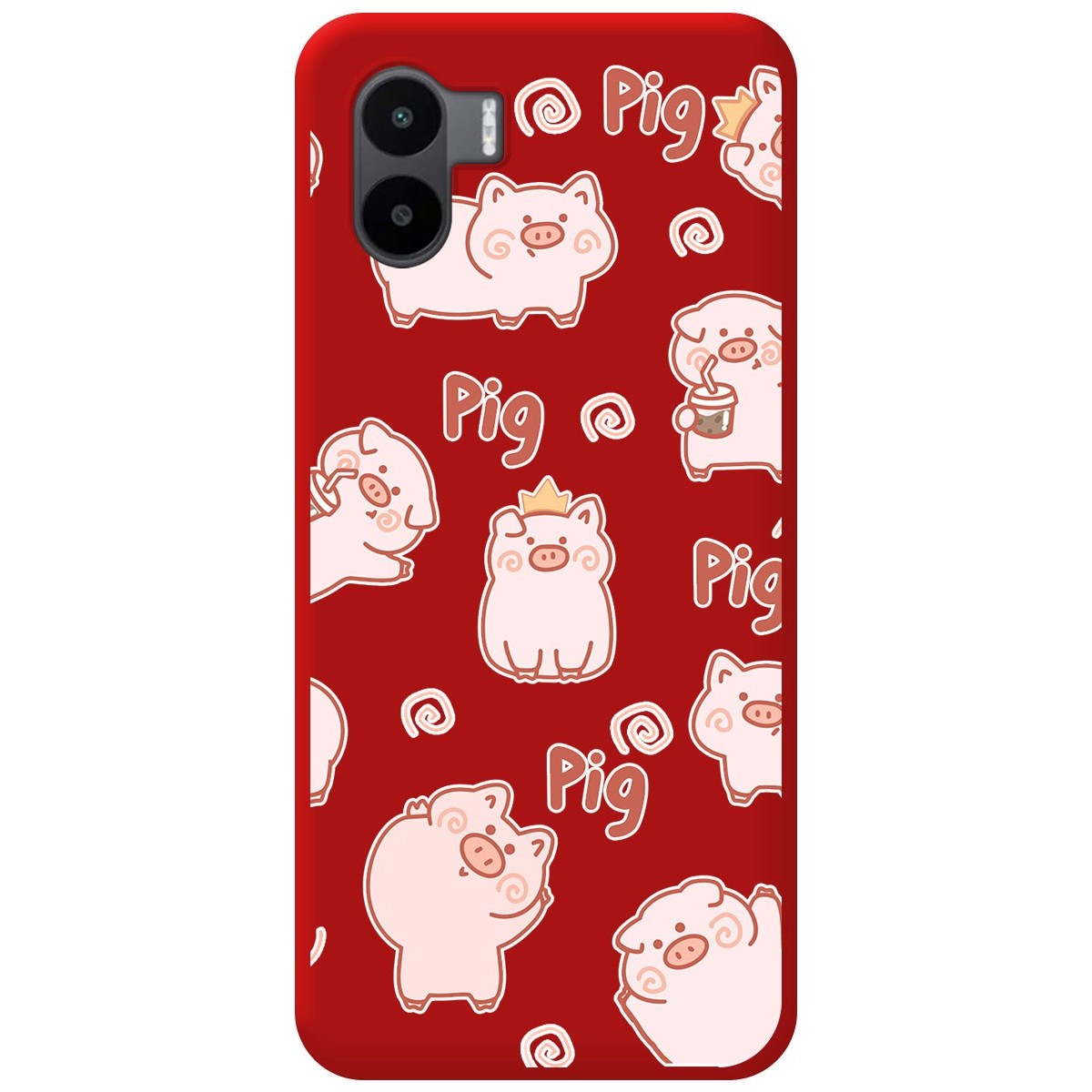 Funda Silicona Líquida Roja compatible con Xiaomi Redmi A2 diseño Cerdos Dibujos