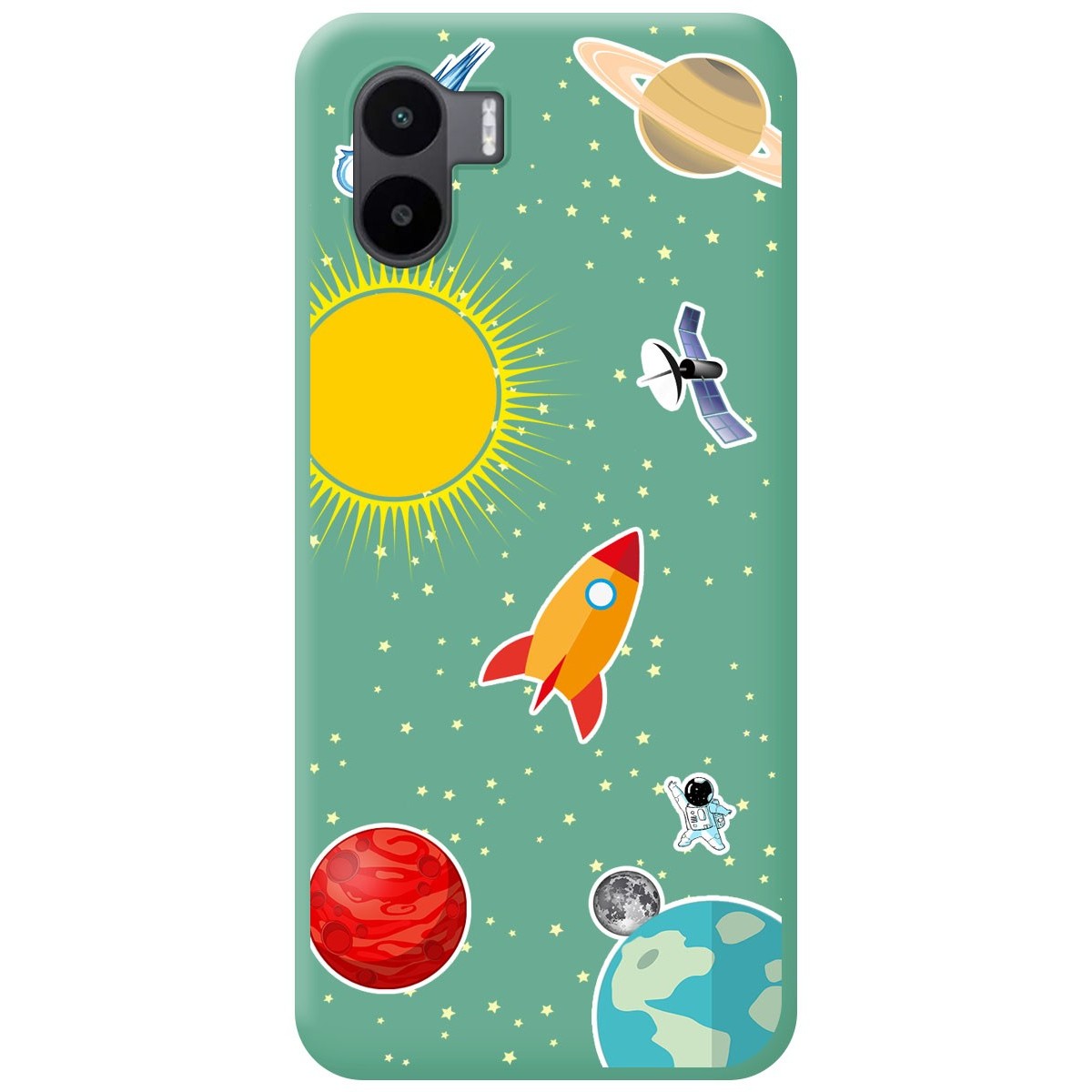 Funda Silicona Líquida Verde compatible con Xiaomi Redmi A2 diseño Espacio Dibujos