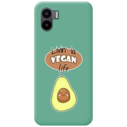 Funda Silicona Líquida Verde compatible con Xiaomi Redmi A2 diseño Vegan Life Dibujos