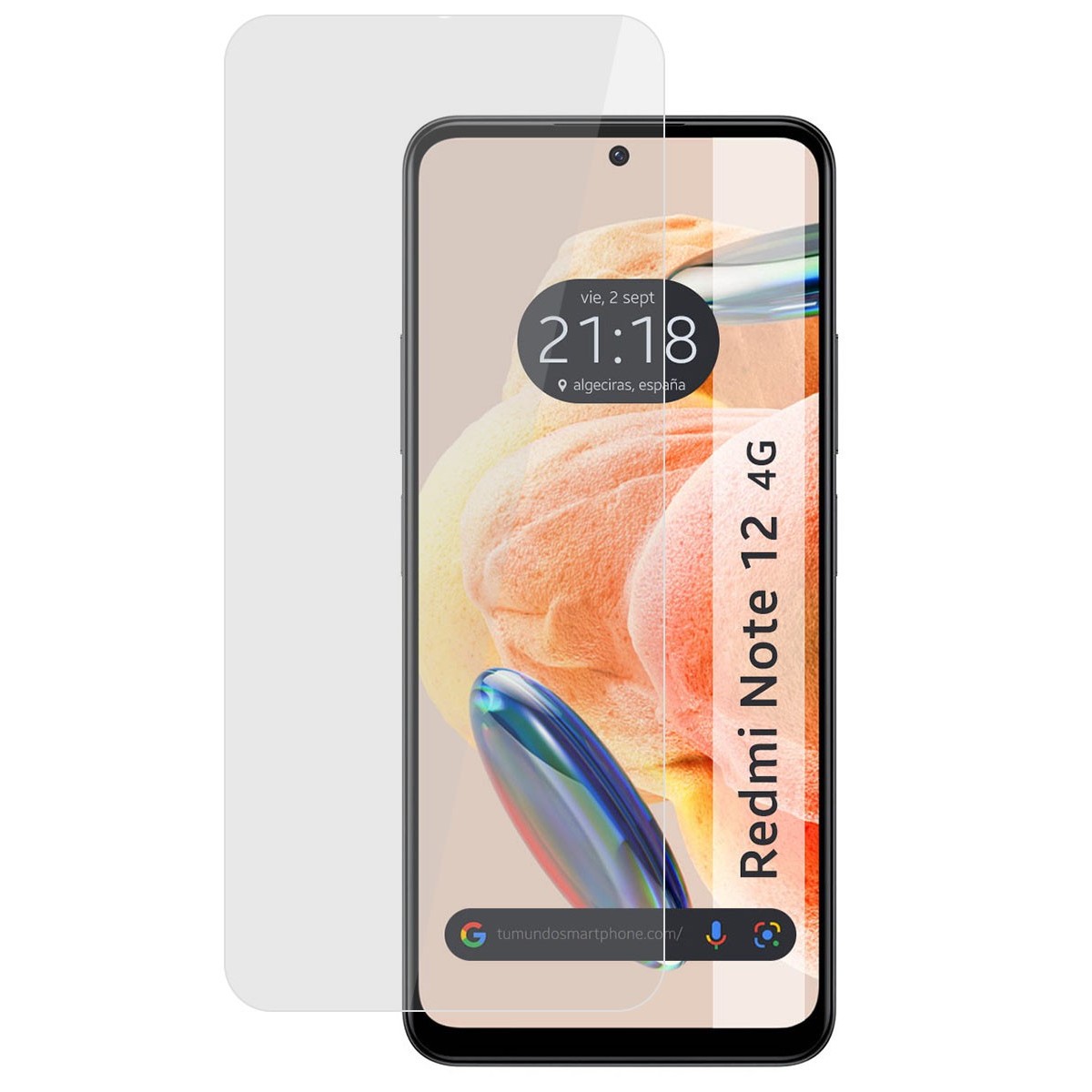 Protector Cristal Templado compatible con Xiaomi Redmi Note 12 4G Vidrio