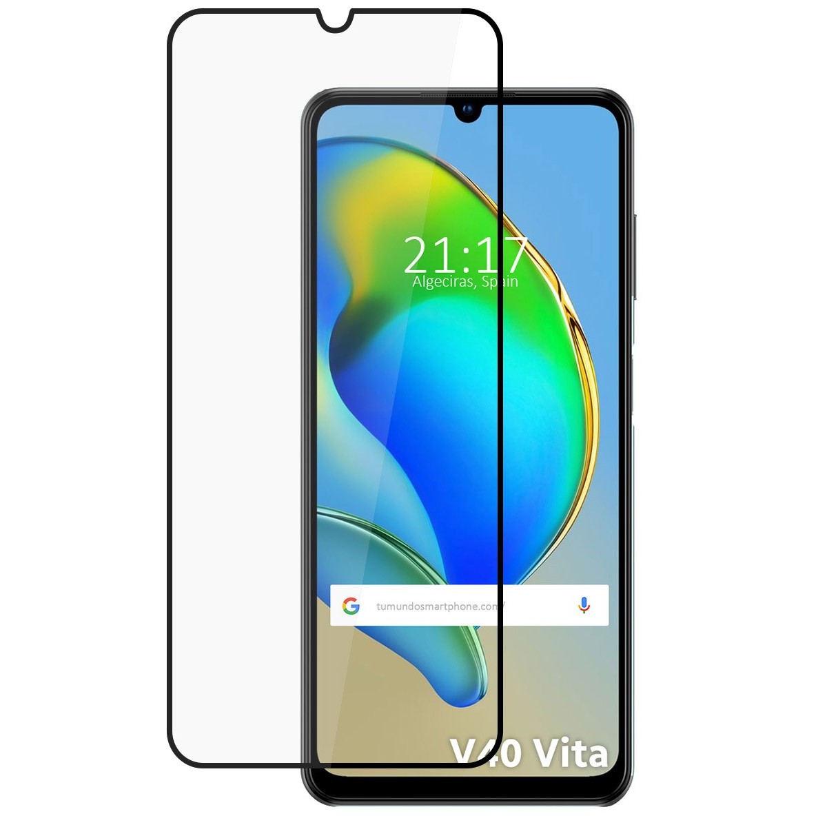 Protector Cristal Templado Completo 5D Full Glue Negro para ZTE Blade V40 Vita Vidrio