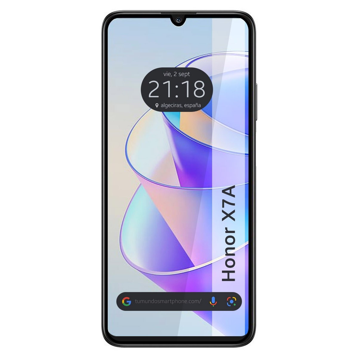 Protector Cristal Templado Completo 5D Full Glue Negro para Huawei Honor X7a Vidrio