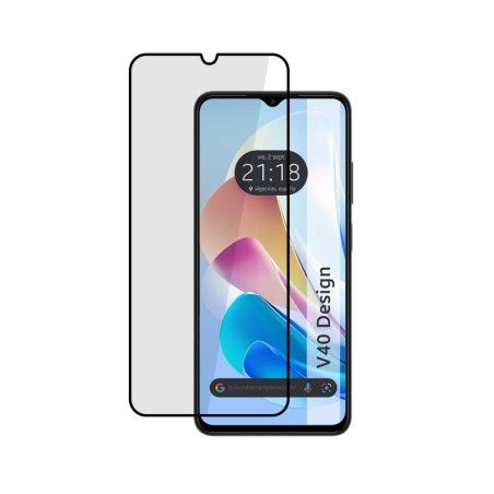 Protector Cristal Templado Completo 5D Full Glue Negro para ZTE Blade V40 Design Vidrio