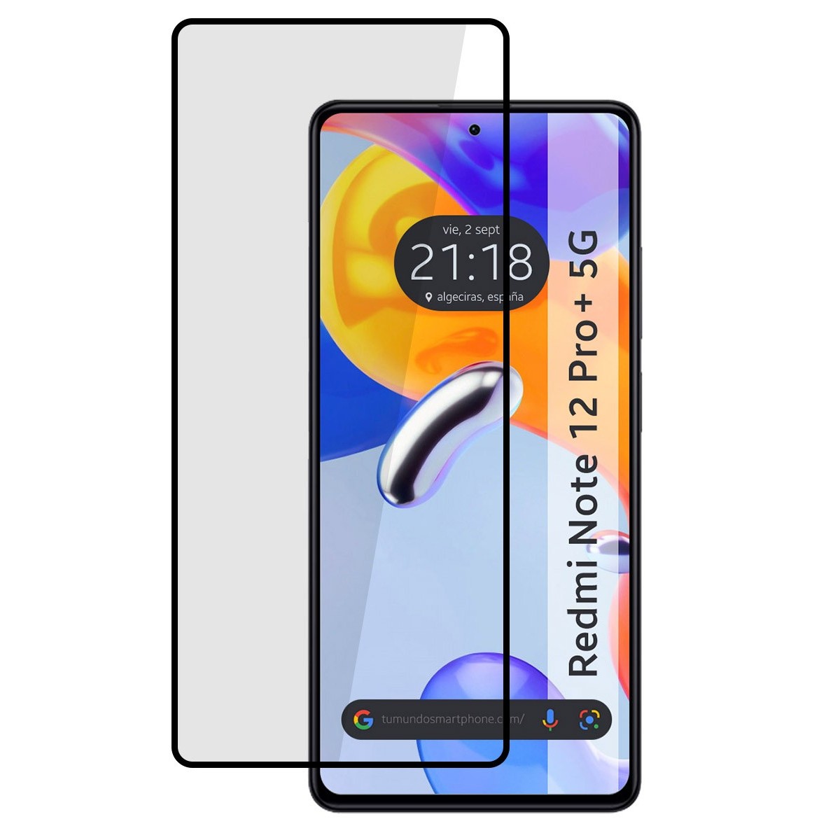 Protector Cristal Templado Completo 5D Full Glue Negro compatible con Xiaomi Redmi Note 12 Pro+ Plus 5G Vidrio