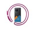 Personaliza tu Funda Colgante Transparente para Huawei Honor 70 Lite 5G con Cordon Rosa Fucsia Dibujo Personalizada