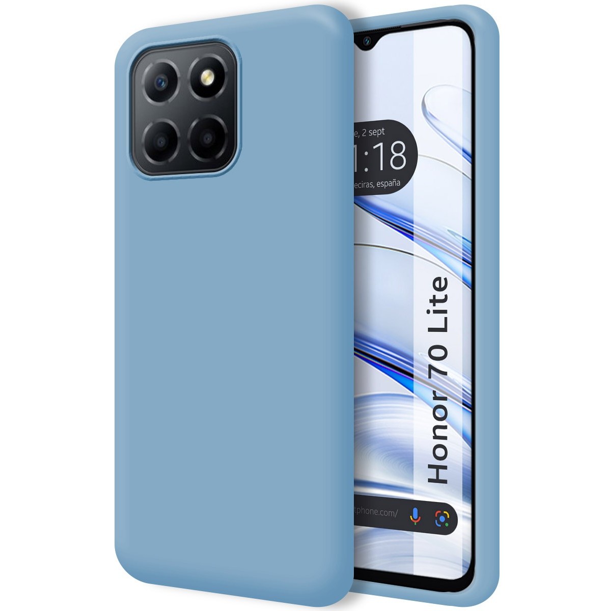 Funda Silicona Líquida Ultra Suave para Huawei Honor 70 Lite 5G color Azul