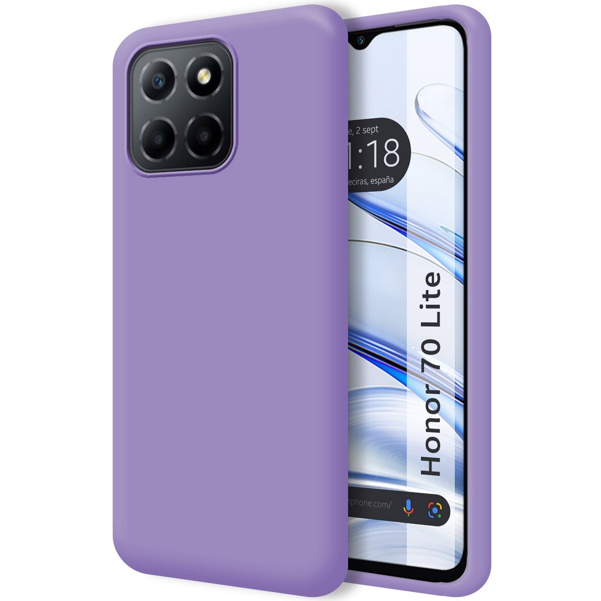 Funda Silicona Líquida Ultra Suave para Huawei Honor 70 Lite 5G color Morada