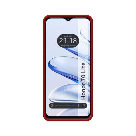 Funda Silicona Líquida Ultra Suave para Huawei Honor 70 Lite 5G color Roja