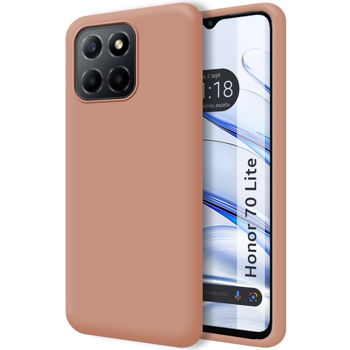 Funda Silicona Líquida Ultra Suave para Huawei Honor 70 Lite 5G color Rosa