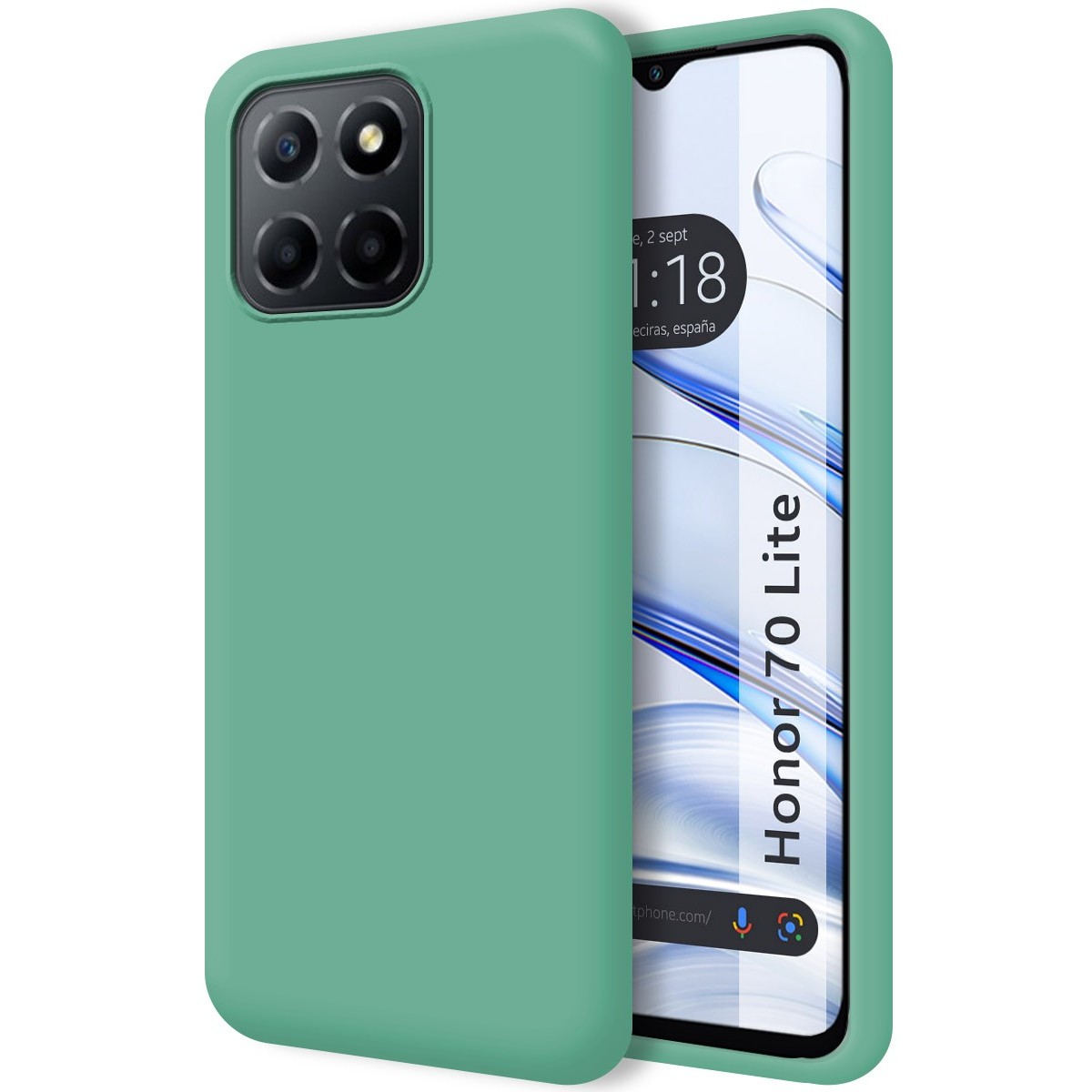 Funda Silicona Líquida Ultra Suave para Huawei Honor 70 Lite 5G color Verde