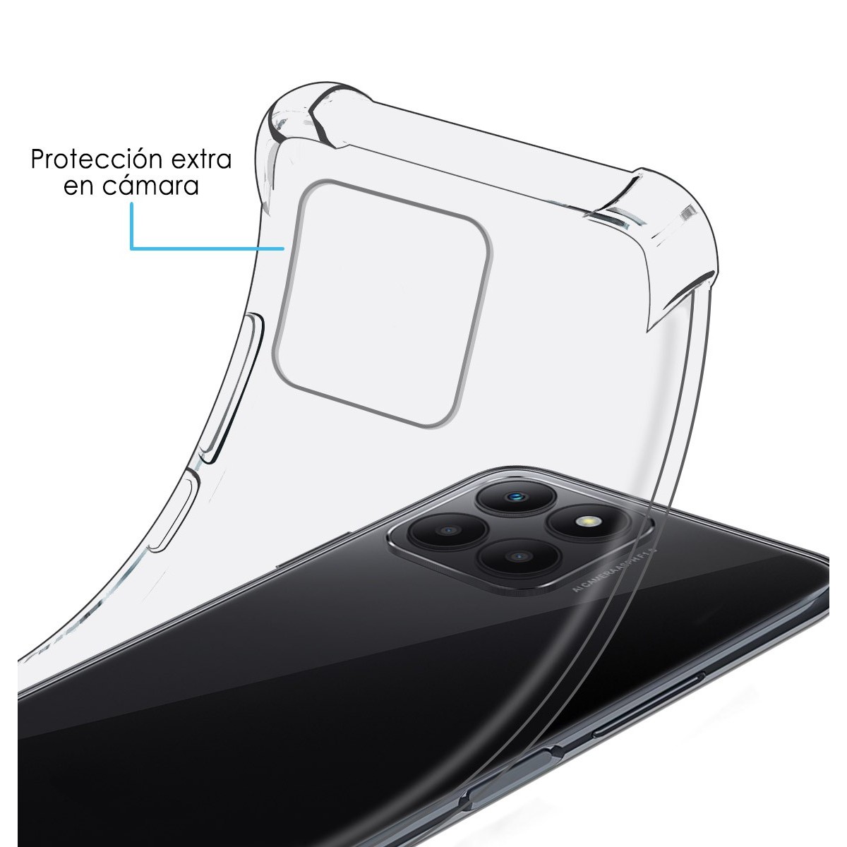 Funda Silicona Antigolpes Transparente para Huawei Honor 70 Lite 5G