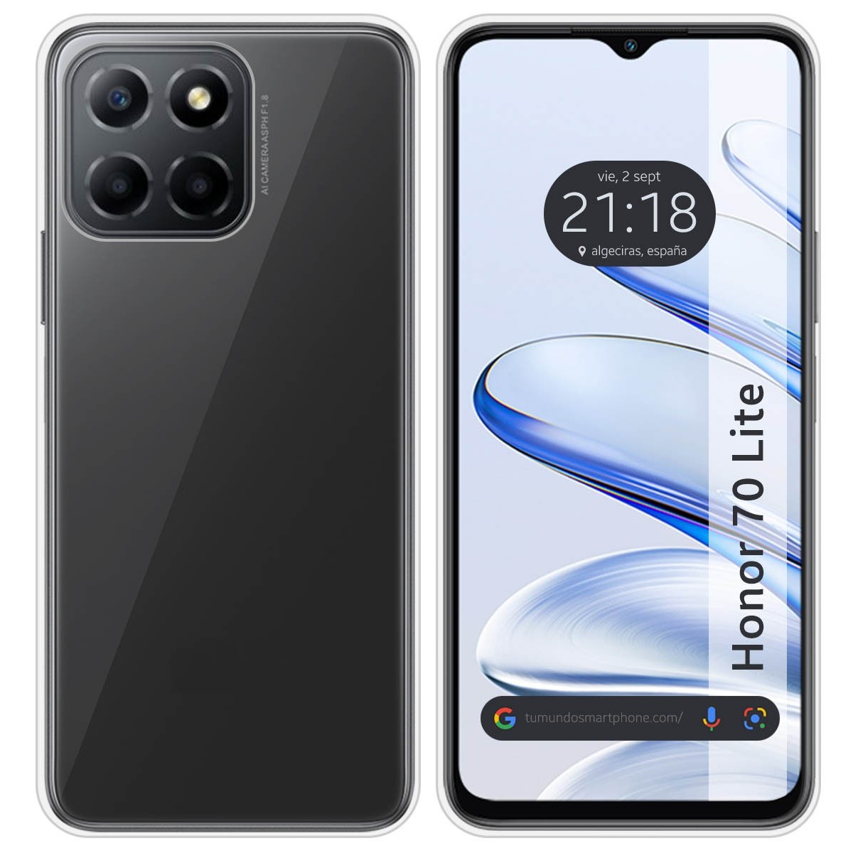 Funda Silicona Gel TPU Transparente para Huawei Honor 70 Lite 5G