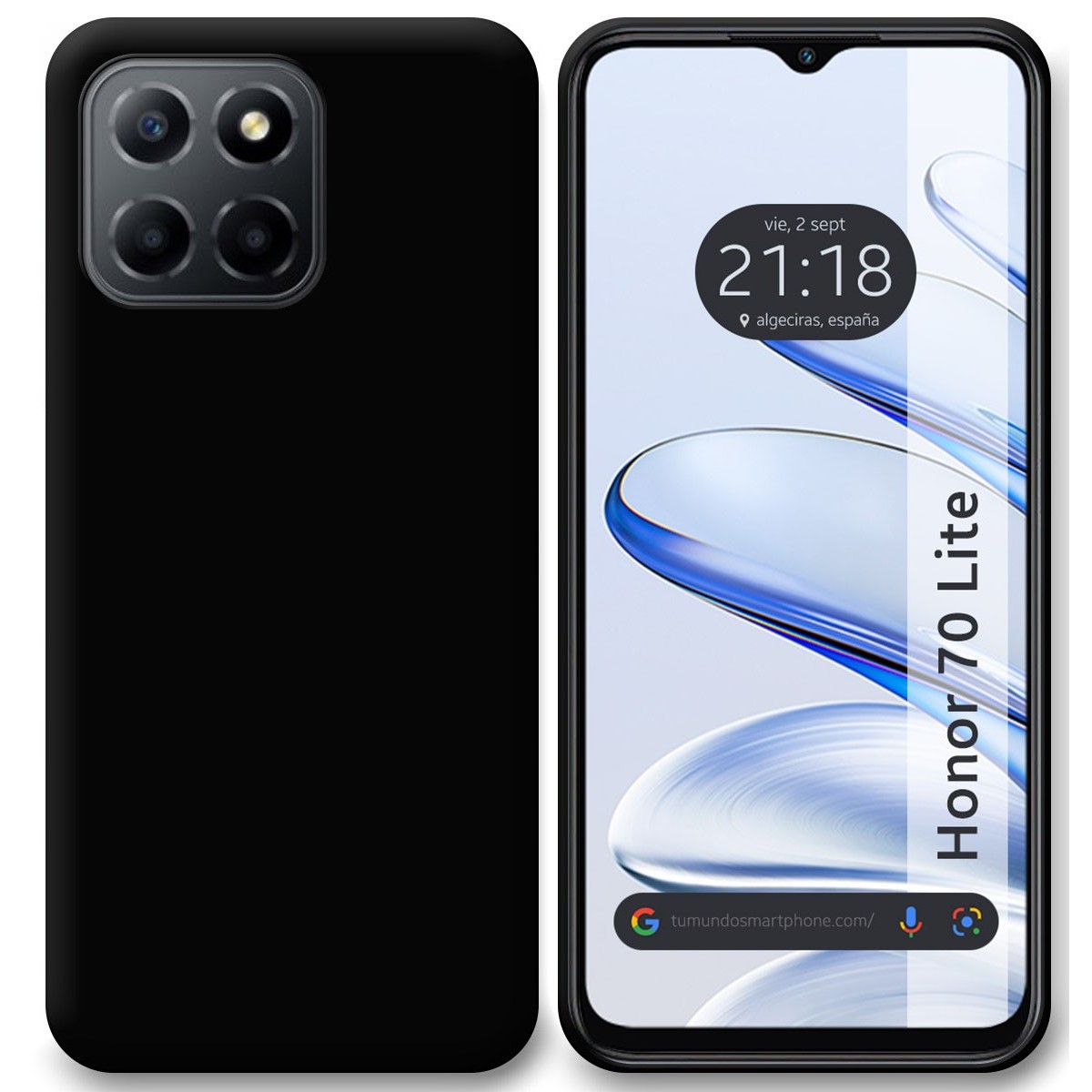 Funda Silicona Gel TPU Negra para Huawei Honor 70 Lite 5G