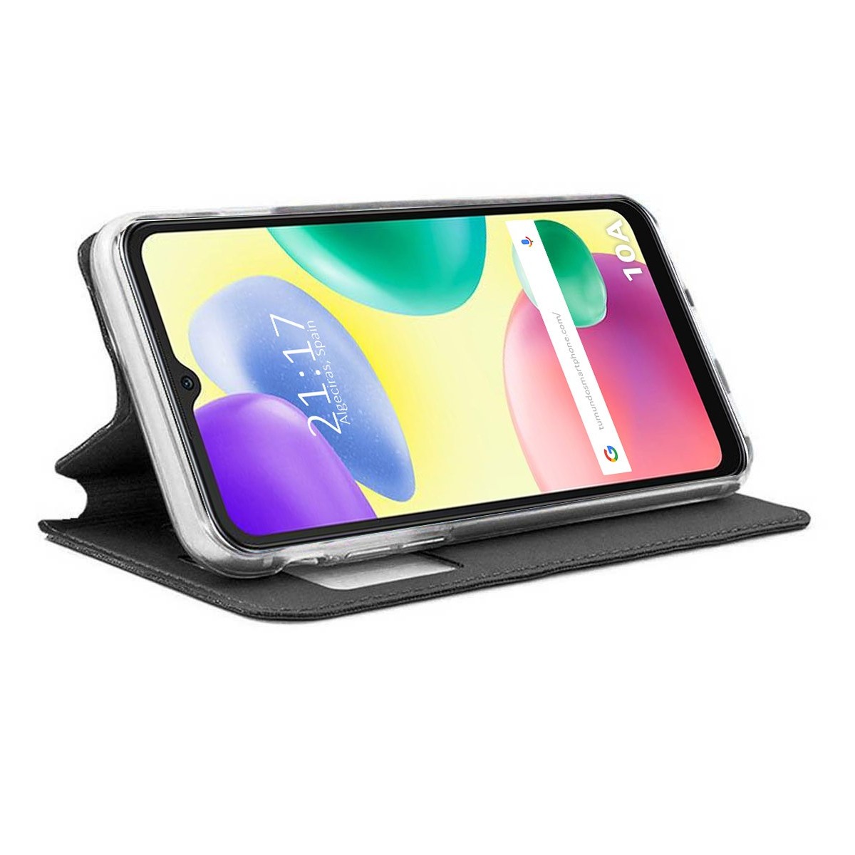 Funda Libro Soporte con Ventana compatible con Xiaomi Redmi 10A color Negra
