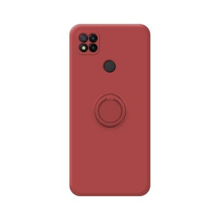 Funda Silicona Líquida Ultra Suave con Anillo Xiaomi Redmi 10A color Rojo Coral