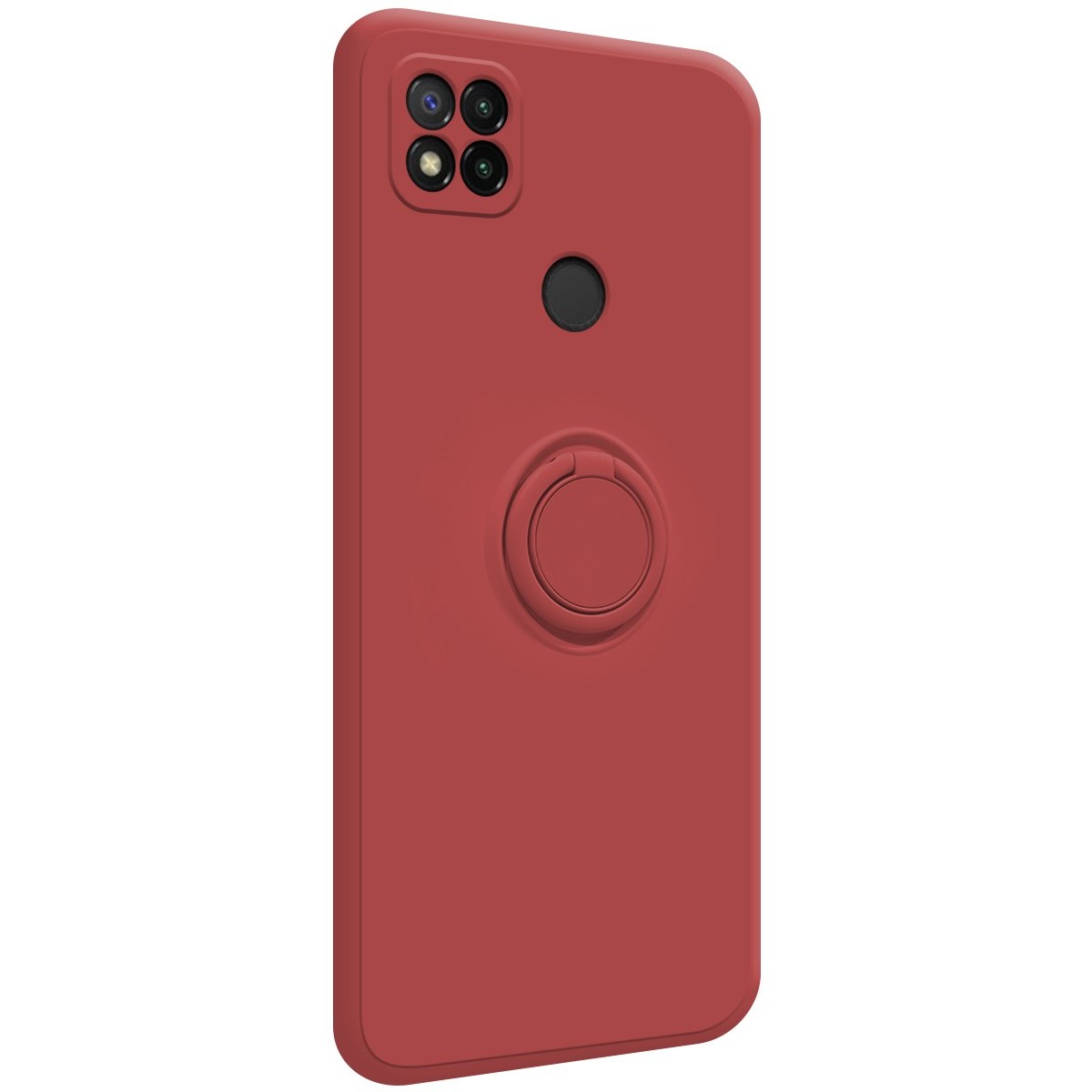 Funda Silicona Líquida Ultra Suave con Anillo Xiaomi Redmi 10A color Rojo Coral