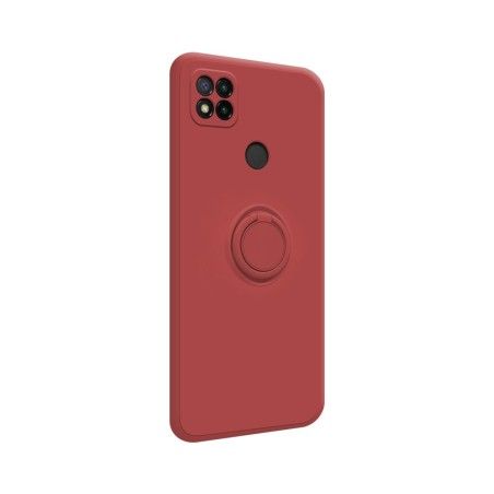 Funda Silicona Líquida Ultra Suave con Anillo Xiaomi Redmi 10A color Rojo Coral