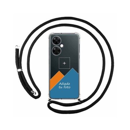 Personaliza tu Funda Colgante Transparente para Oneplus Nord CE 3 Lite 5G con Cordon Negro Dibujo Personalizada