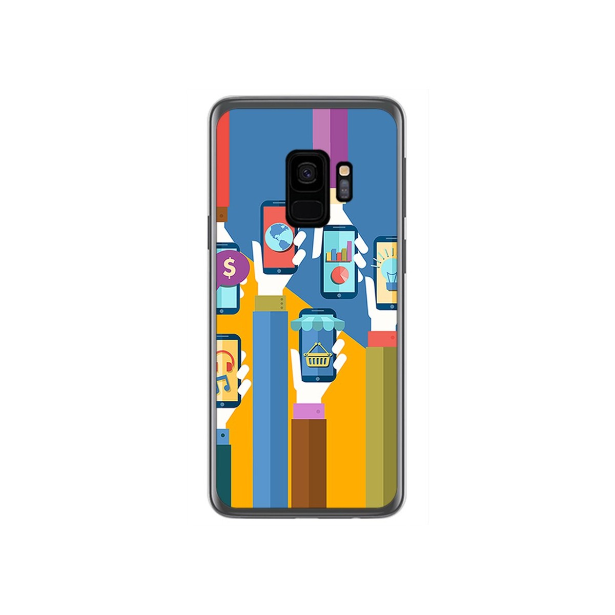 Funda Gel Tpu para Samsung Galaxy S9 Diseño Apps Dibujos