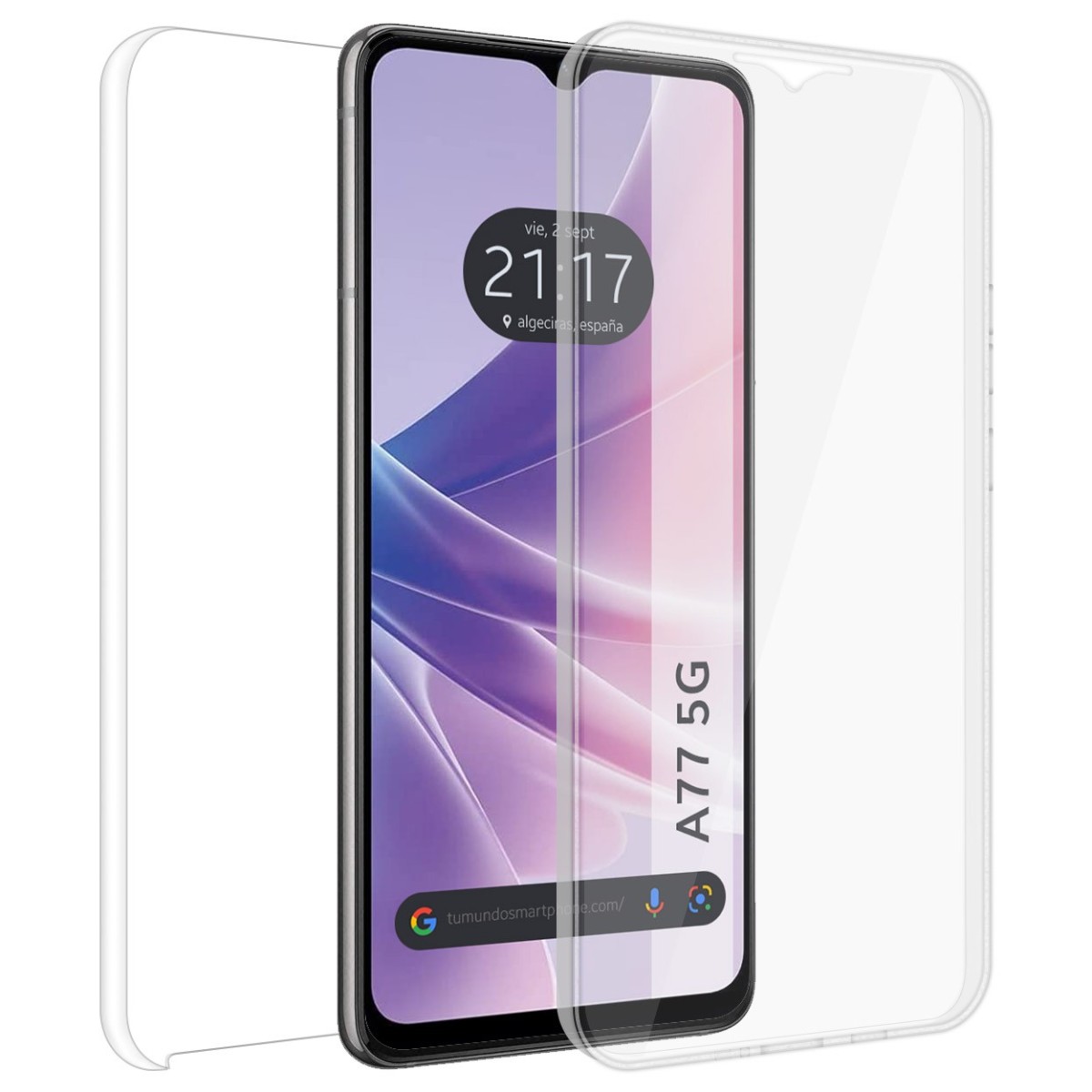 Funda Doble Transparente Pc + Tpu Full Body 360 para Oppo A77 5G