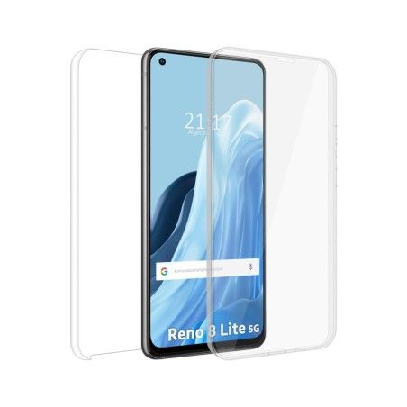 Funda Doble Transparente Pc + Tpu Full Body 360 para Oppo Reno 8 Lite 5G