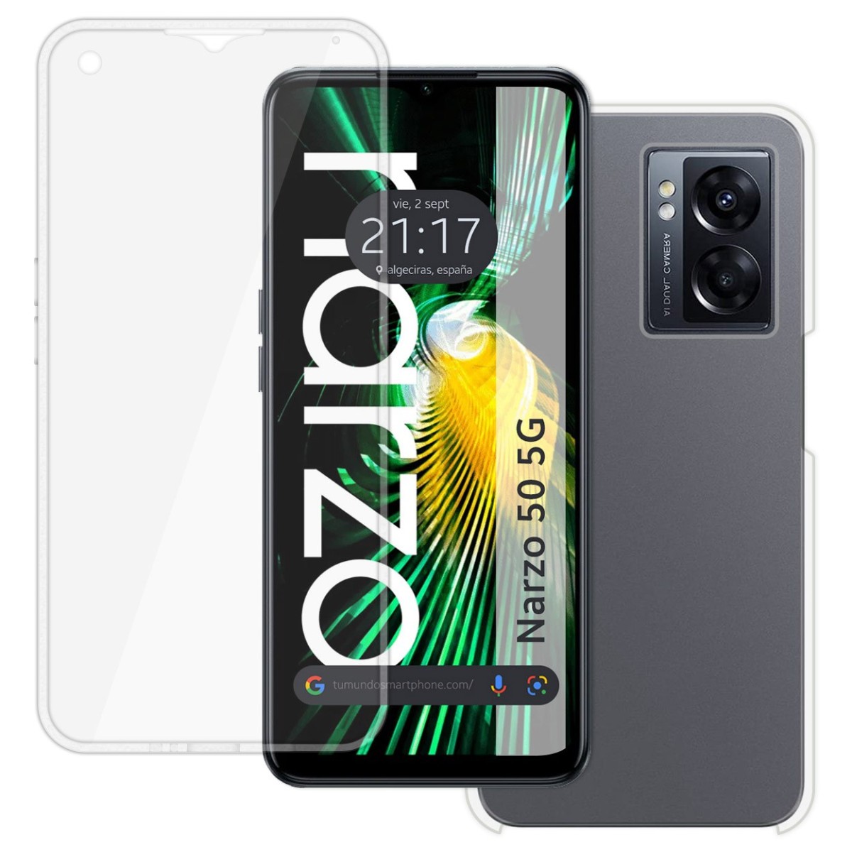 Funda Doble Transparente Pc + Tpu Full Body 360 para Realme Narzo 50 5G