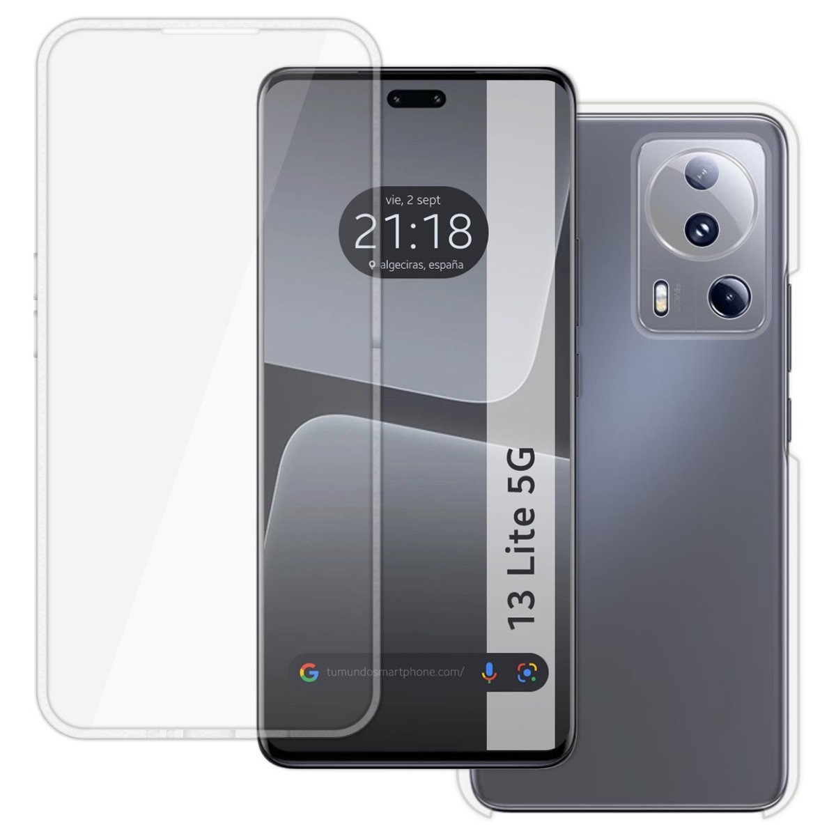 Funda Doble Transparente Pc + Tpu Full Body 360 compatible con Xiaomi 13 Lite 5G