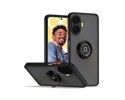 Funda Mate con Borde Negro y Anillo Giratorio 360 para Realme C55