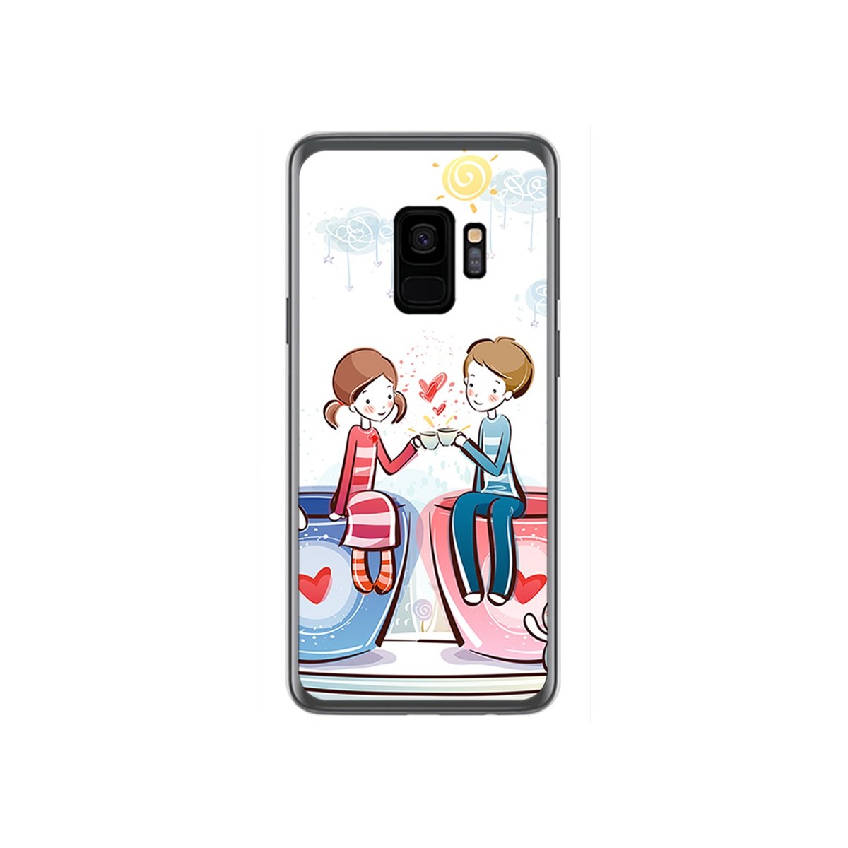 Funda Gel Tpu para Samsung Galaxy S9 Diseño Cafe Dibujos