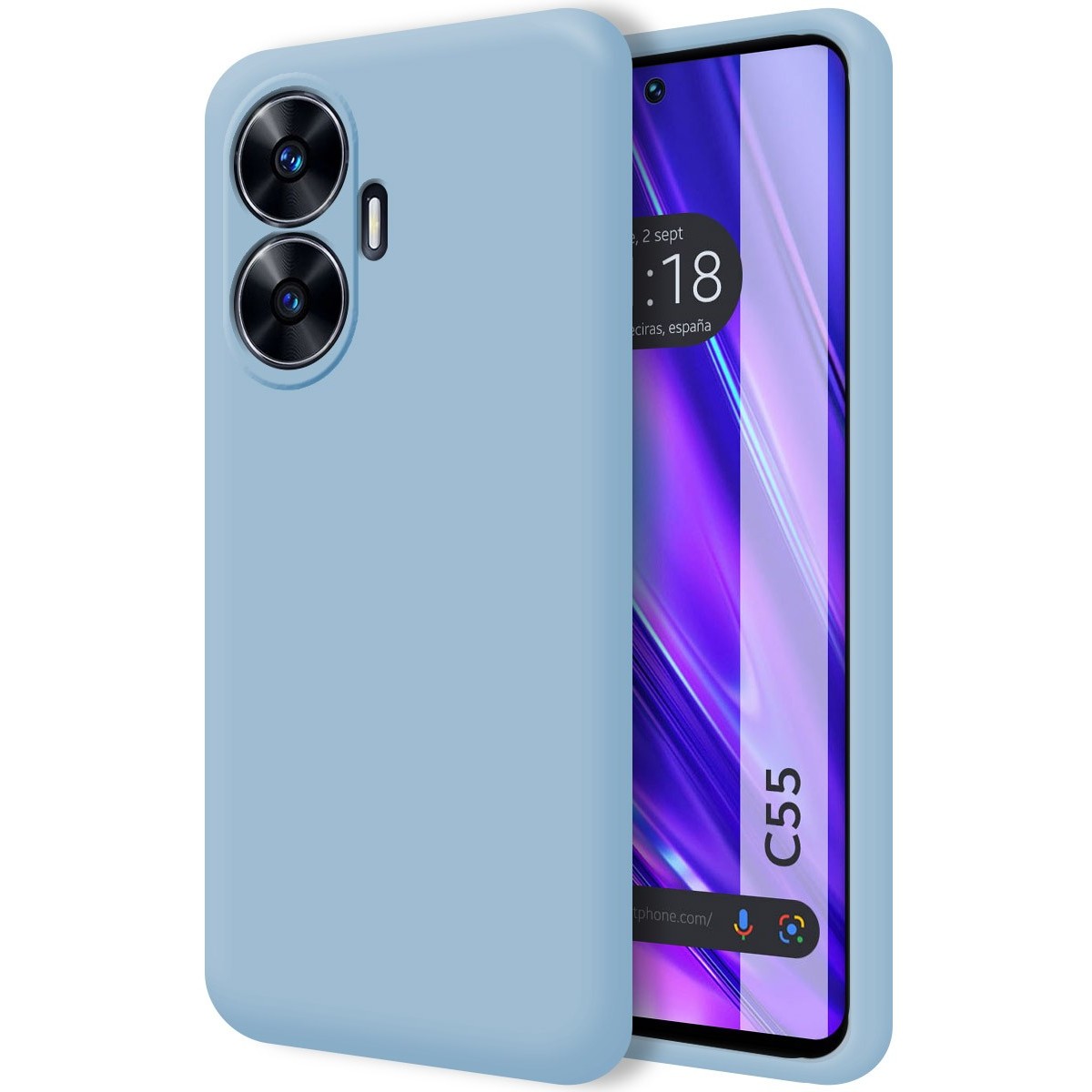 Funda Silicona Líquida Ultra Suave para Realme C55 color Azul