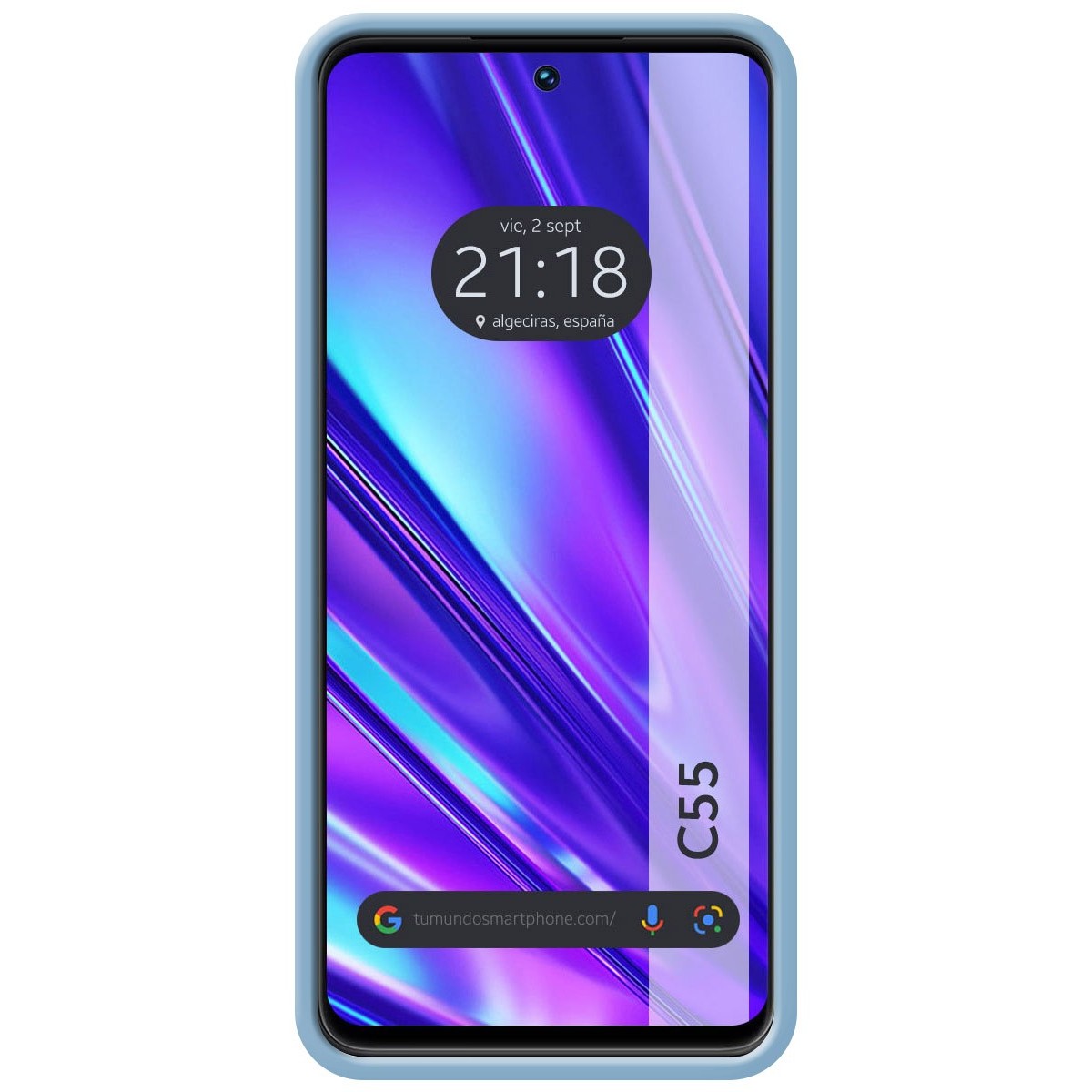 Funda Silicona Líquida Ultra Suave para Realme C55 color Azul