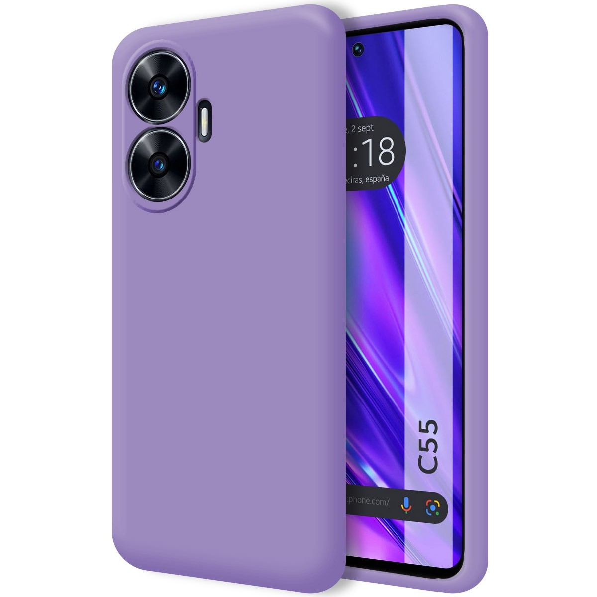 Funda Silicona Líquida Ultra Suave para Realme C55 color Morada