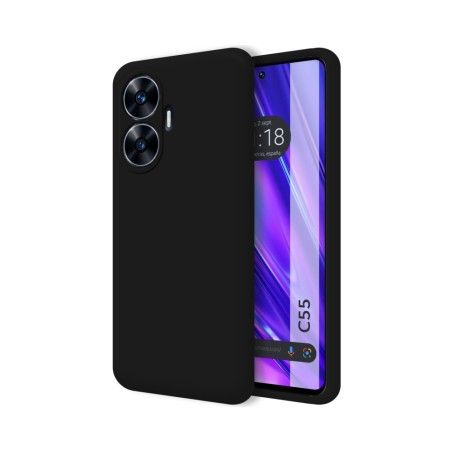 Funda Silicona Líquida Ultra Suave para Realme C55 color Negra
