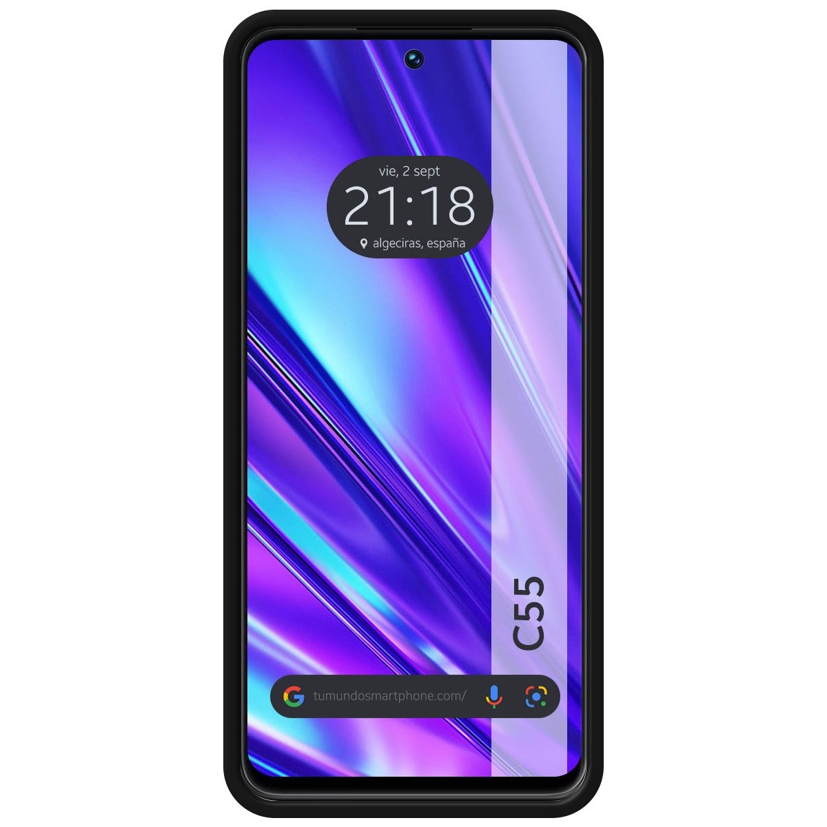 Funda Silicona Líquida Ultra Suave para Realme C55 color Negra