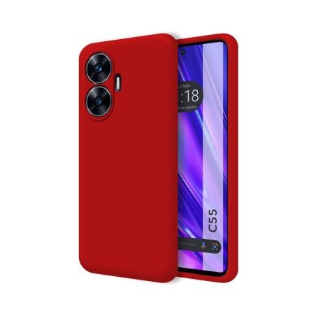 Funda Silicona Líquida Ultra Suave para Realme C55 color Roja